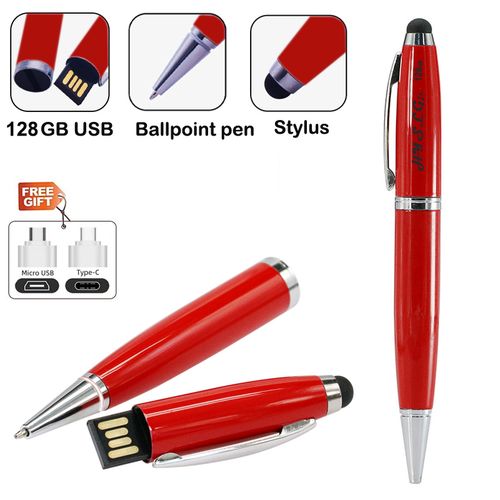 128GB OTG Usb Flash Drive Ballpoint Pen TYPE C RED